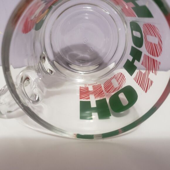 Disney Mickey Miuse Clear Ho Ho Ho Glass Vintage Anchor Hocking  Mug - Picture 8 of 10